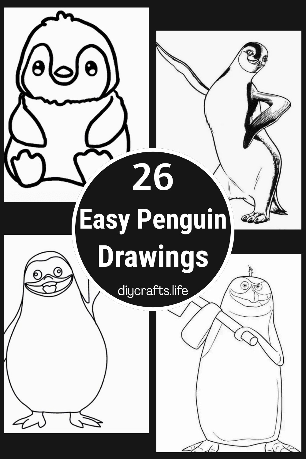 26 Easy Penguin Drawings - A Step By Step Guide
