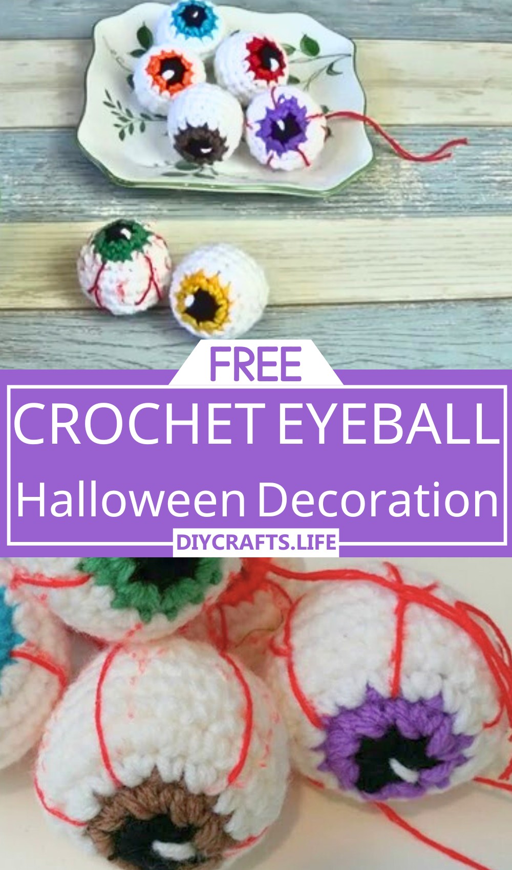 Crochet An Eyeball Halloween Decoration