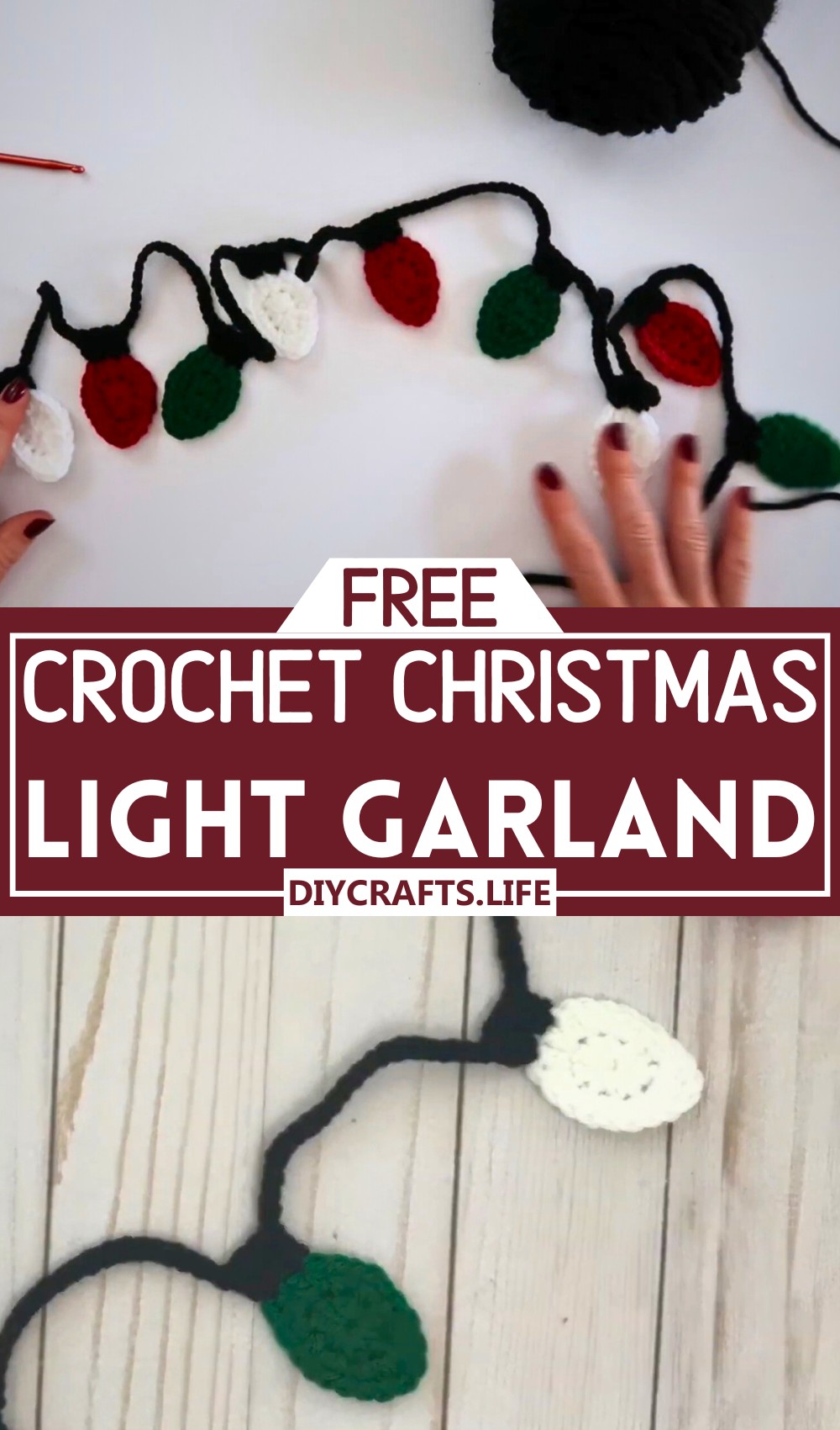 Crochet Christmas Light Garland
