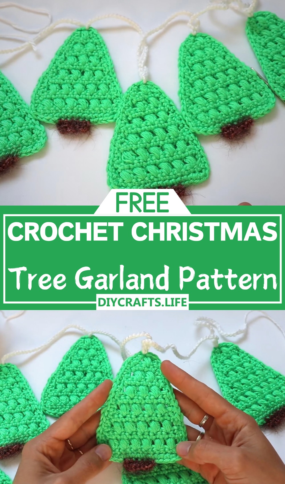 Crochet Christmas Tree Garland