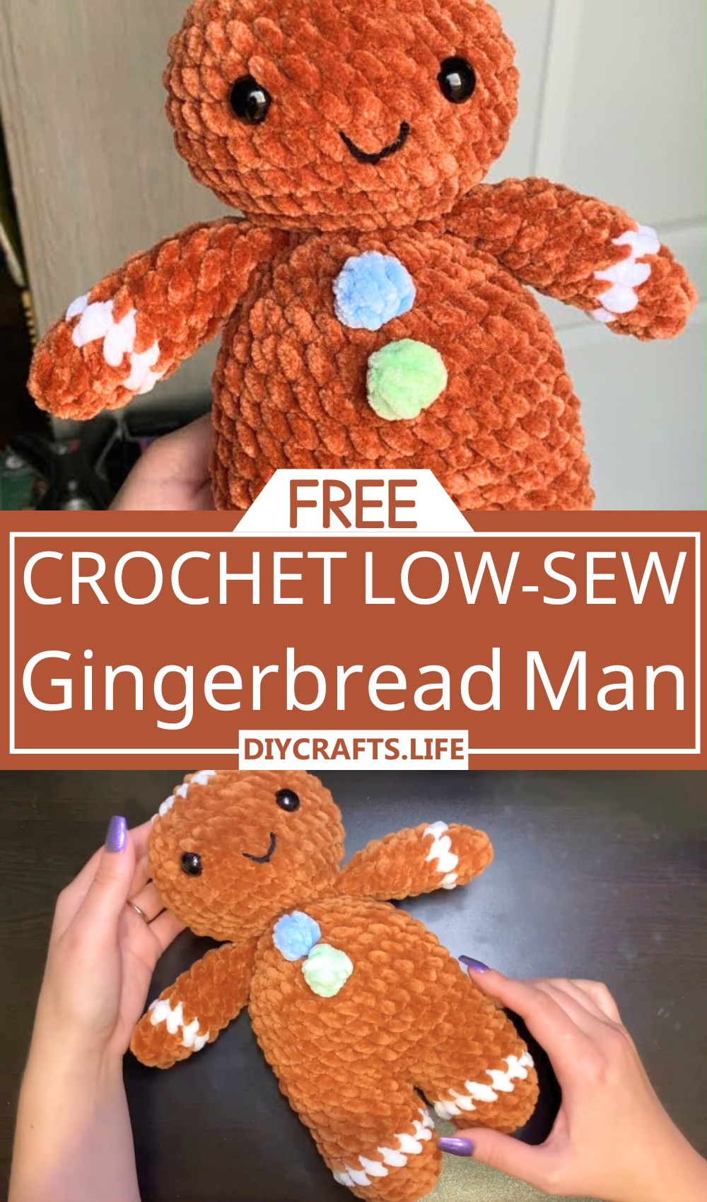 Crochet Low-Sew Gingerbread Man
