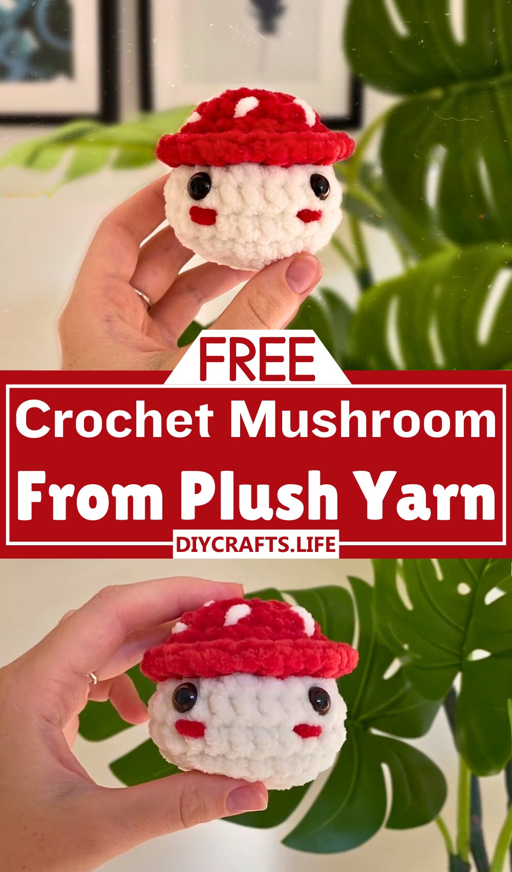 Crochet Mushroom From Plush Yarn