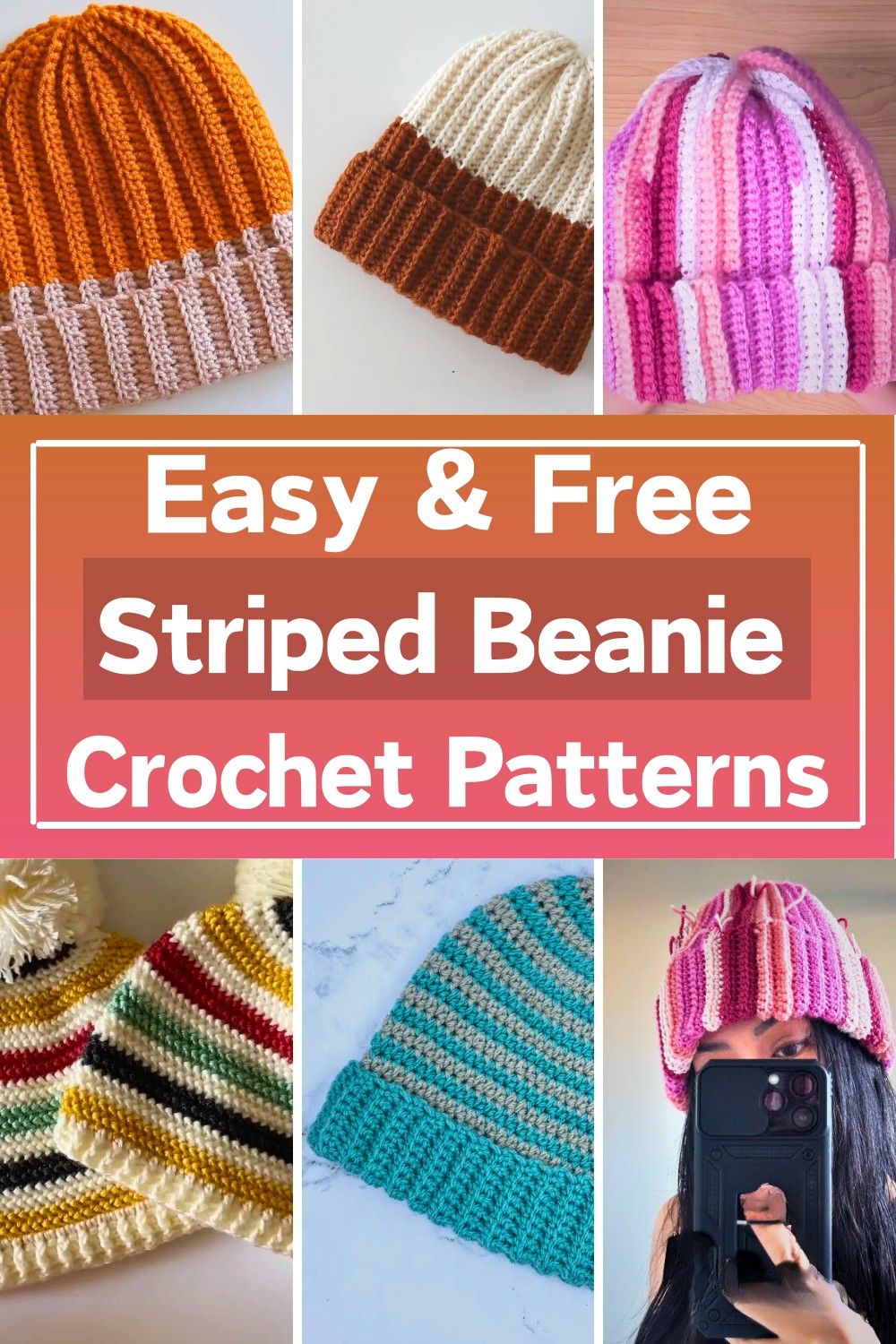 Crochet Striped Beanie Patterns