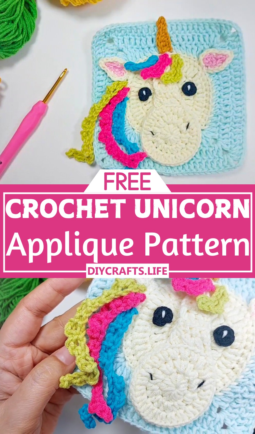 Crochet UNICORN Applique