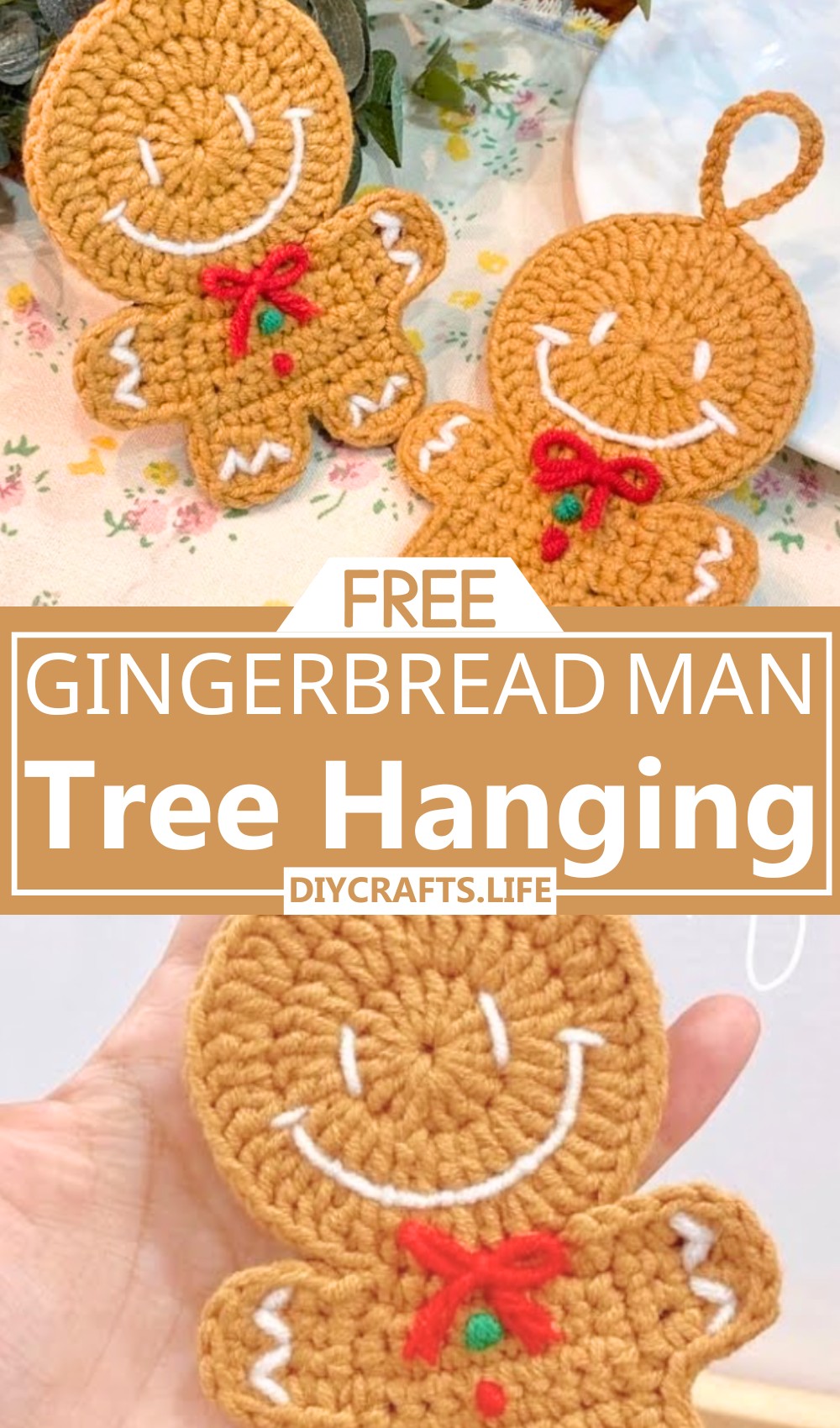 Crochet a Gingerbread Man Tree Hanging