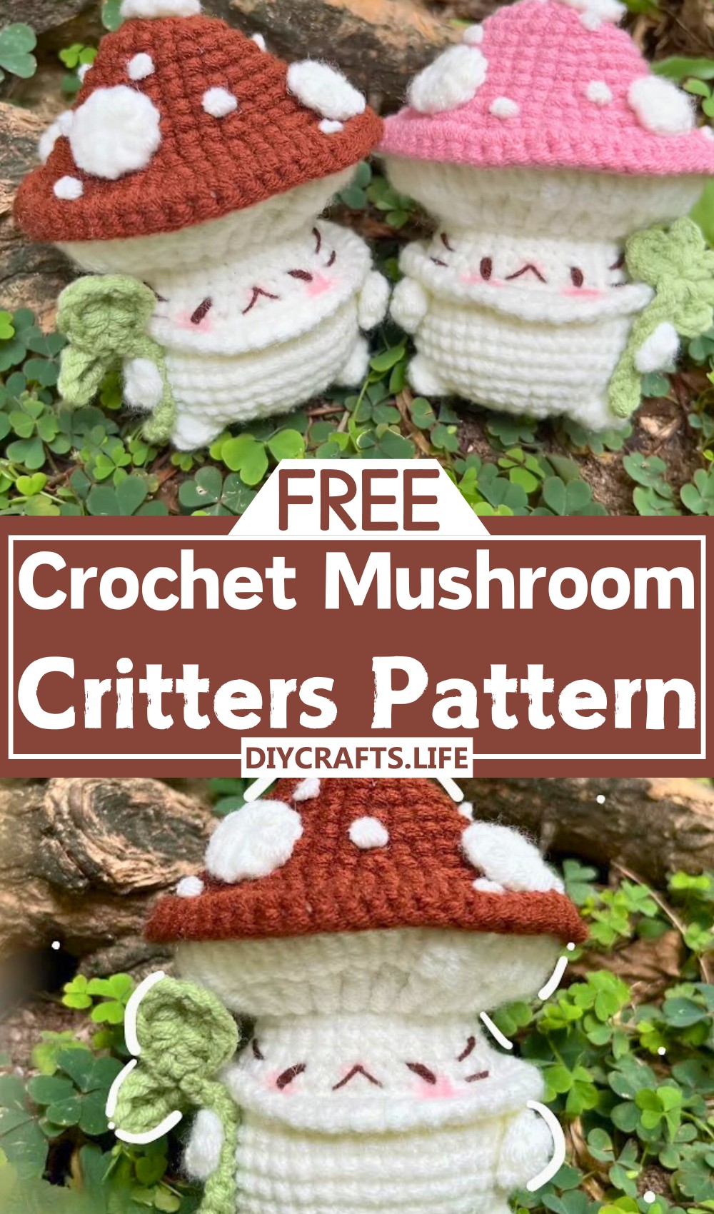 No-Sew Crochet Mushroom Jewelry Holder