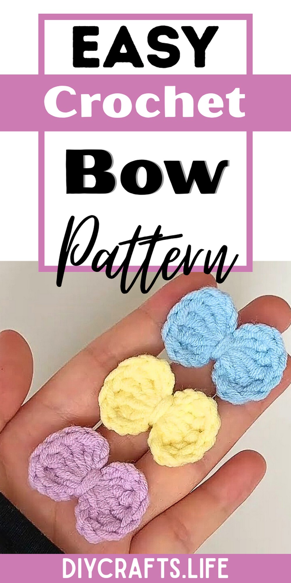 Crochet a Small Bow In Three Colors - DIY Crafts