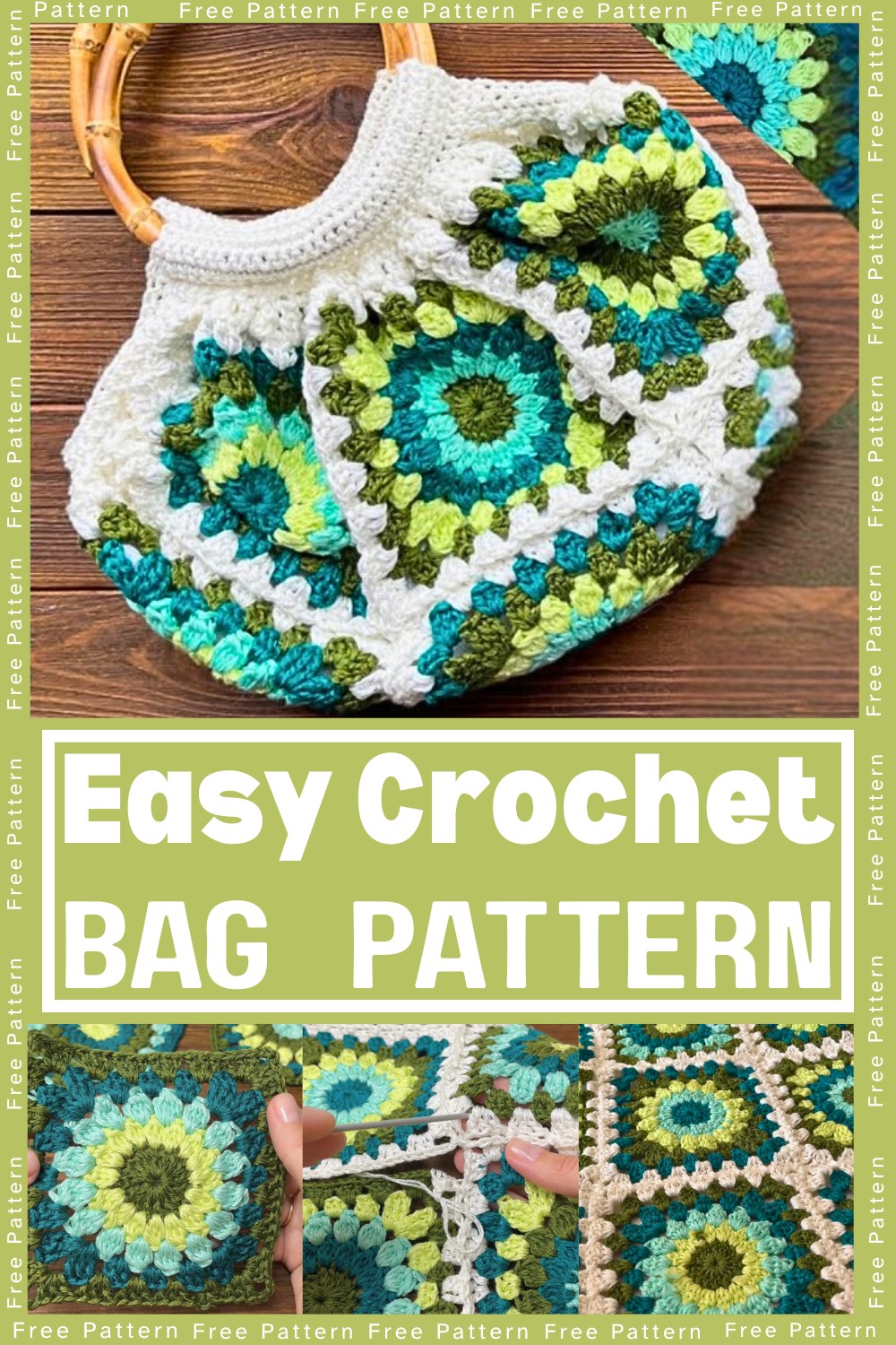 Handmade Crochet Bag Tutorial with Round Handles
