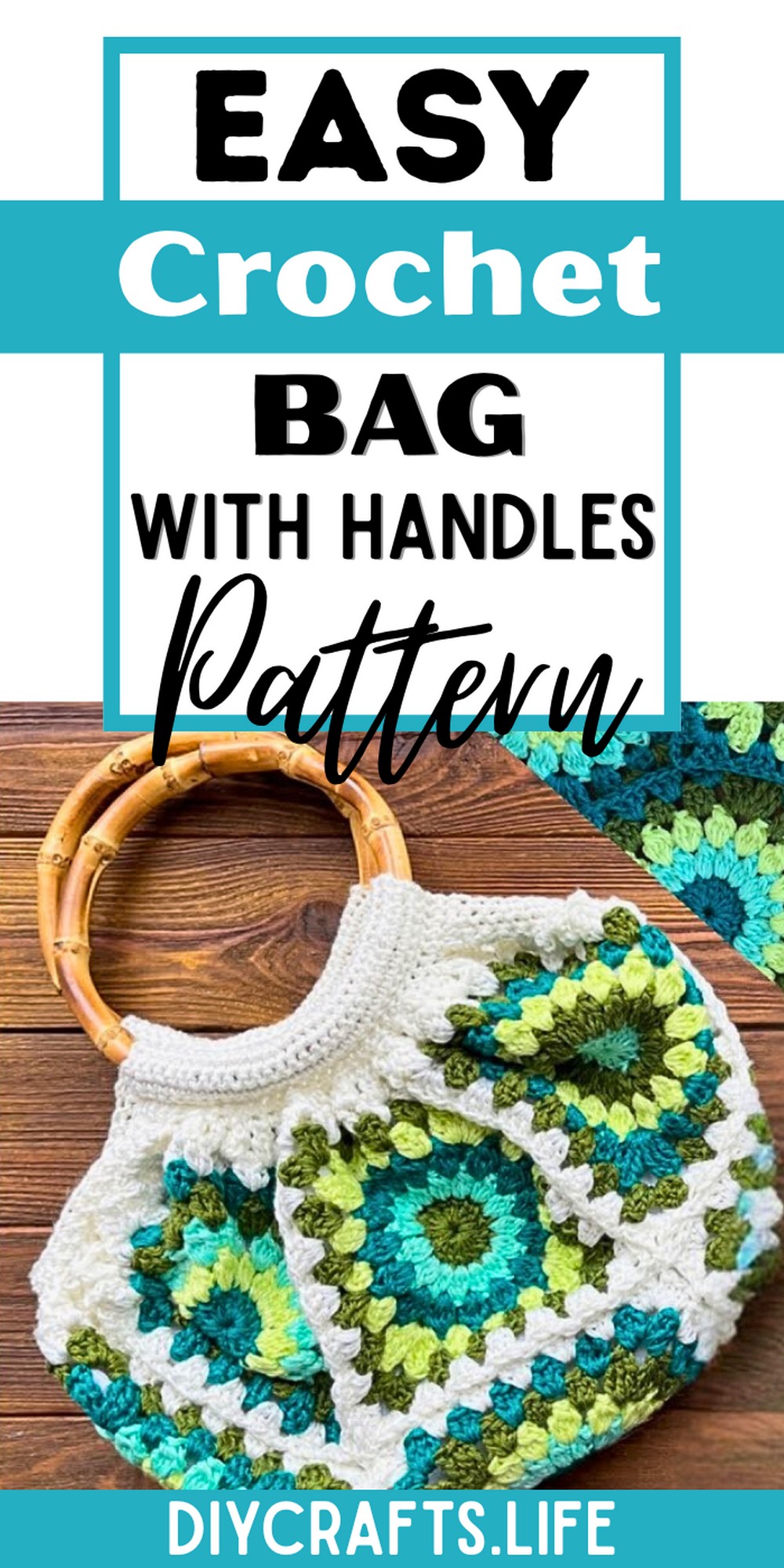 Handmade Crochet Bag Tutorial with Round Handles