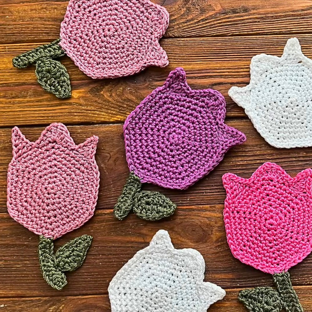 Create Beautiful and Functional Crochet Tulip Coasters Pattern