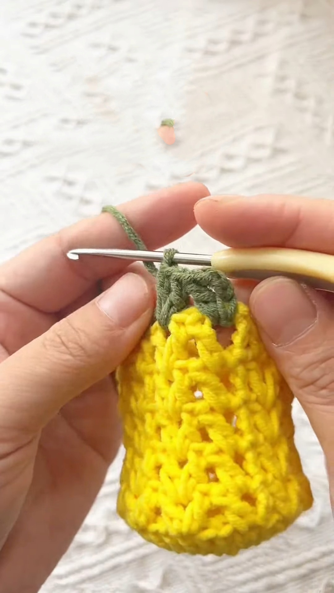 Crochet Pineapple Earphone Bag