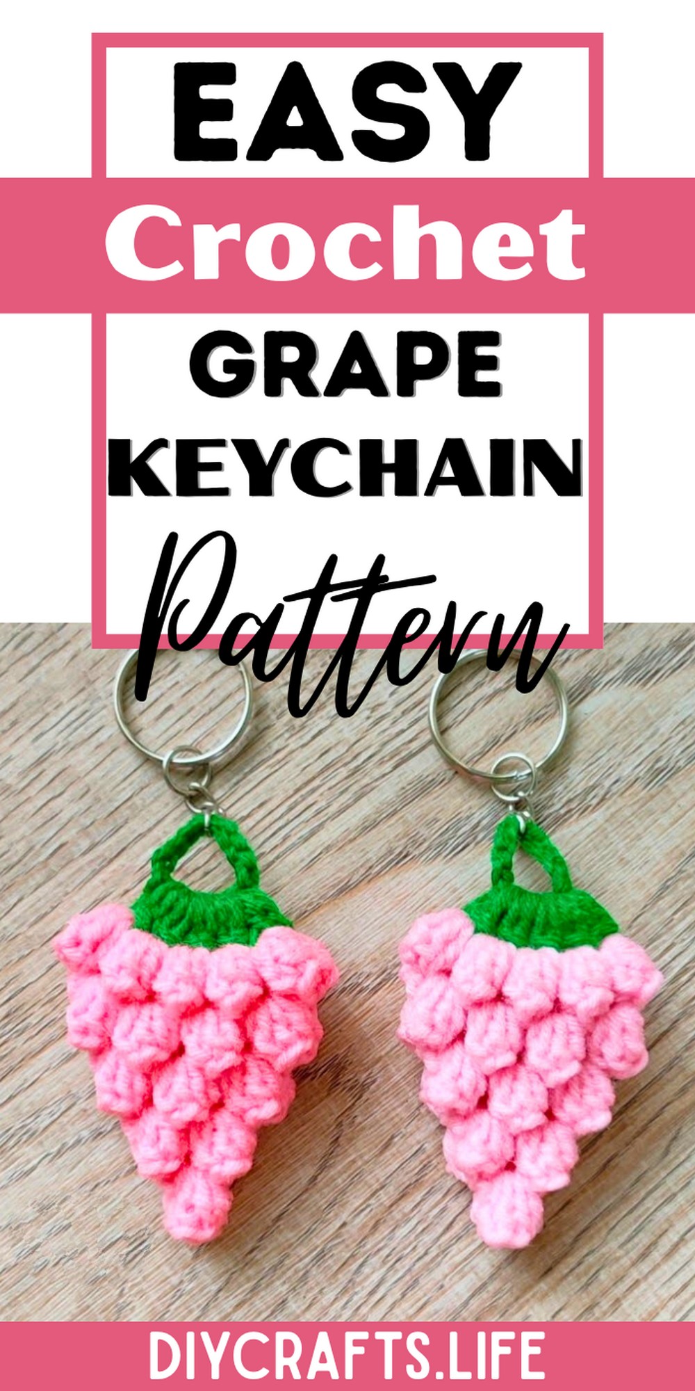 Beautiful Crochet Grape Keychain Pattern