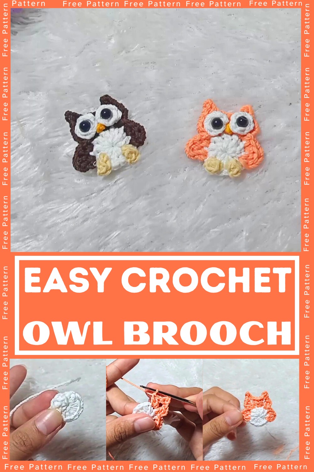 Adorable Crochet Owl Brooch Pattern For Everyone