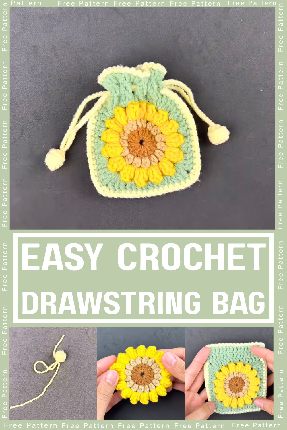 Create a Vibrant Sunflower-Inspired Drawstring Bag