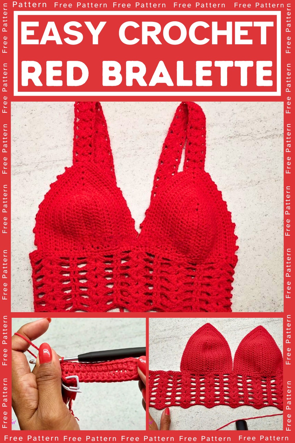 Crochet Red Bralette