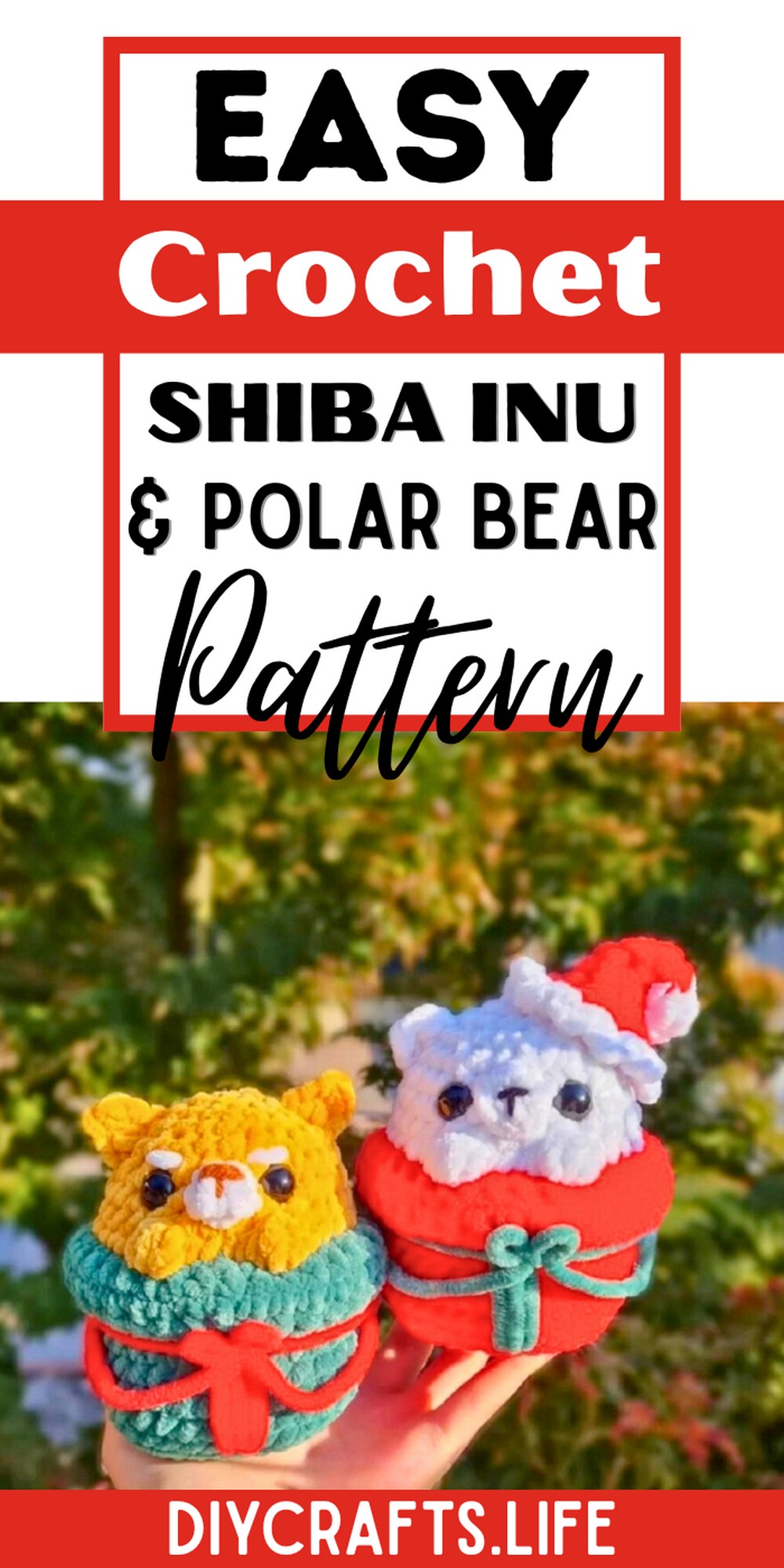 Crochet Shiba Inu and Polar Bear Pattern
