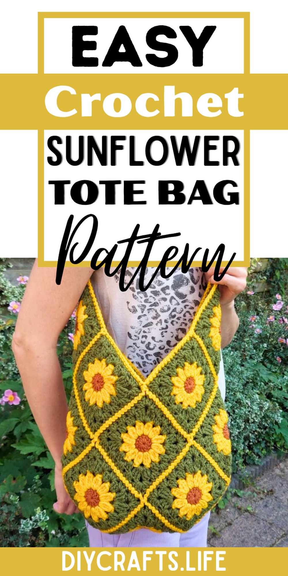 Crochet Sunflower Tote Bag Pattern
