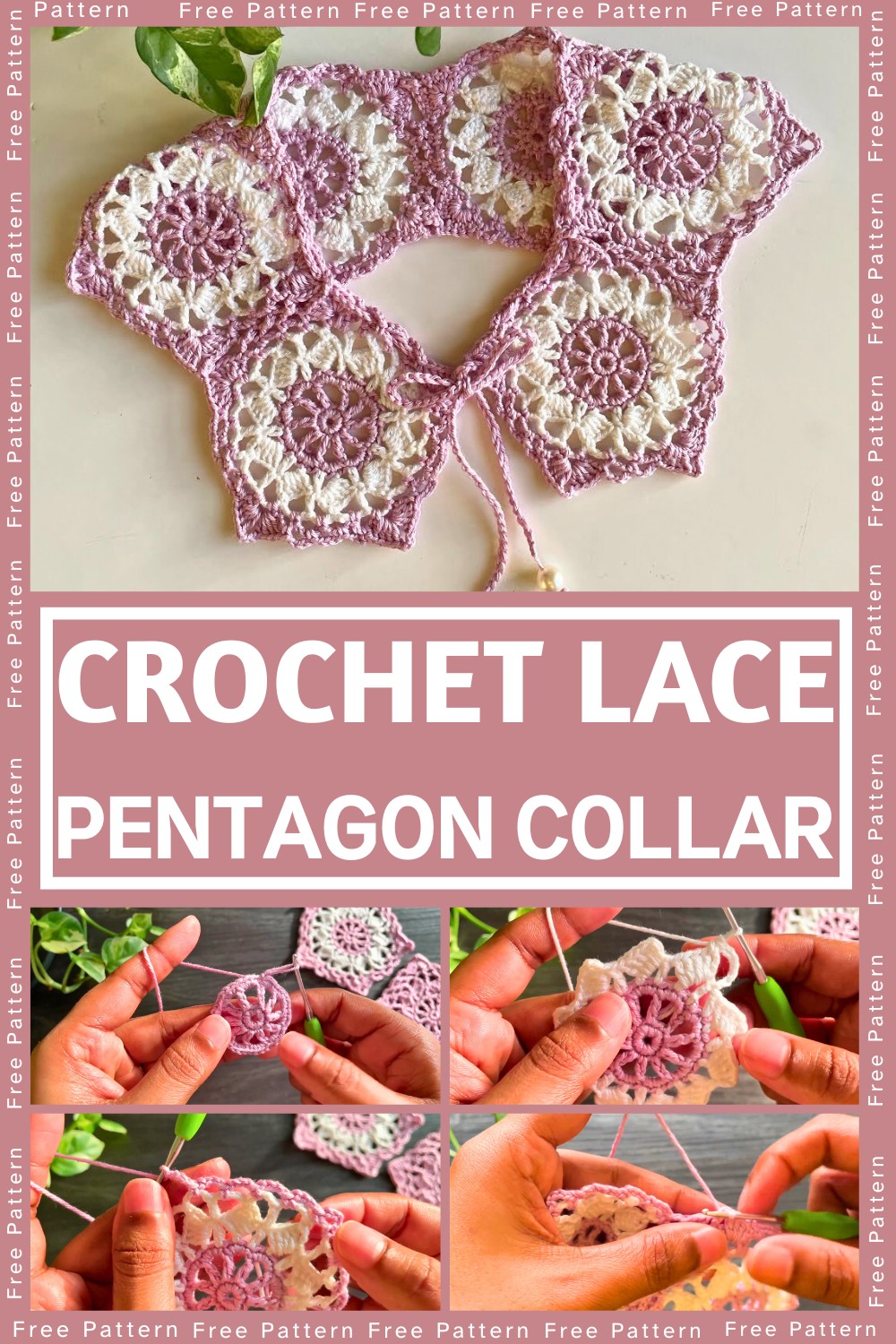 Crochet a Beautiful Lace Pentagon Collar Pattern