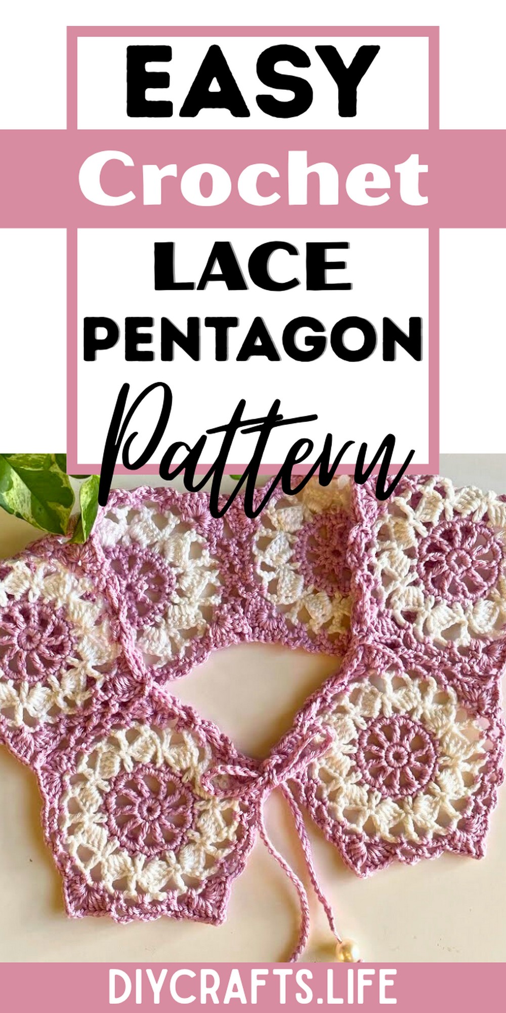 Crochet a Beautiful Lace Pentagon Collar Pattern