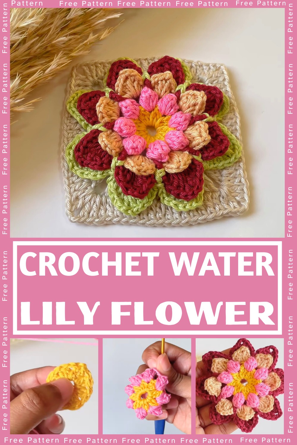 Crochet a Beautiful Water Lily Flower Pattern