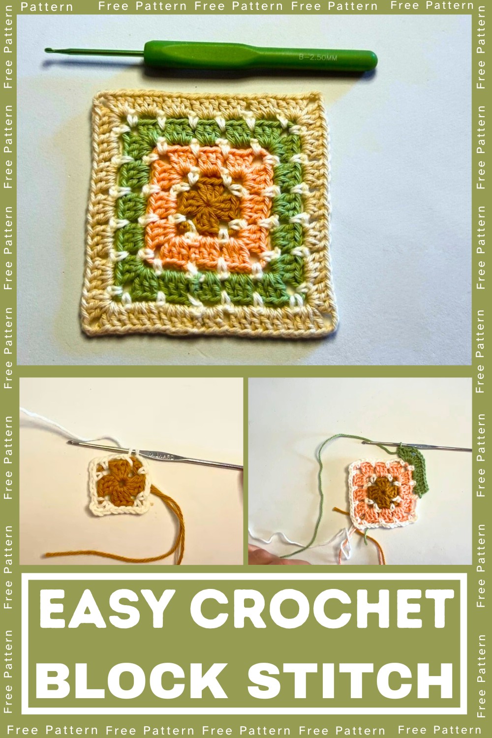 Crochet a Block Stitch Granny Square