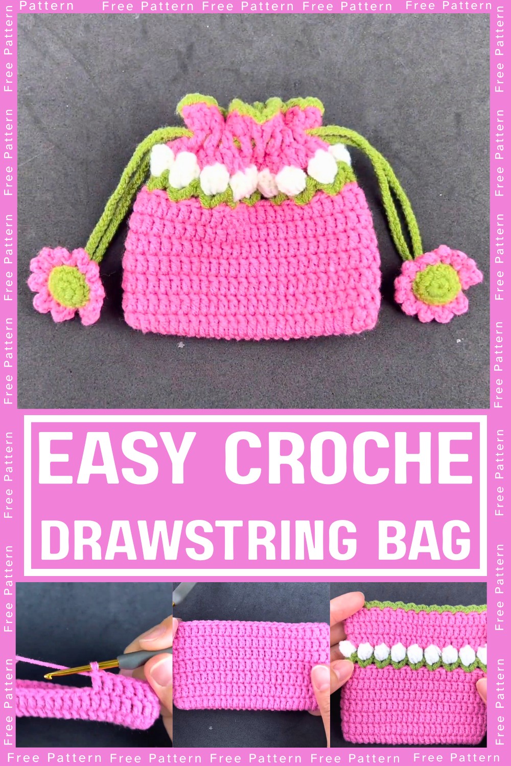 Crochet a Stylish, Functional Drawstring Bag Pattern