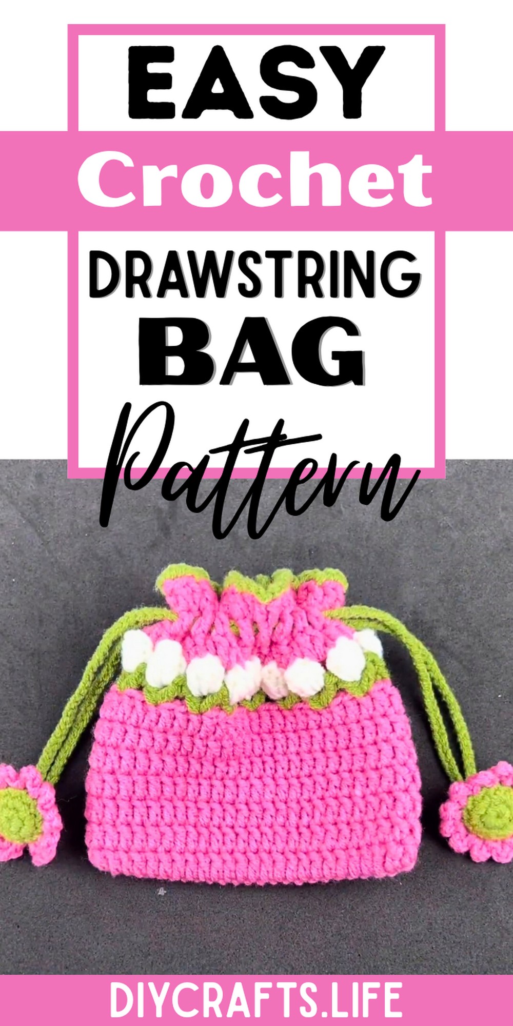 Crochet a Stylish, Functional Drawstring Bag Pattern