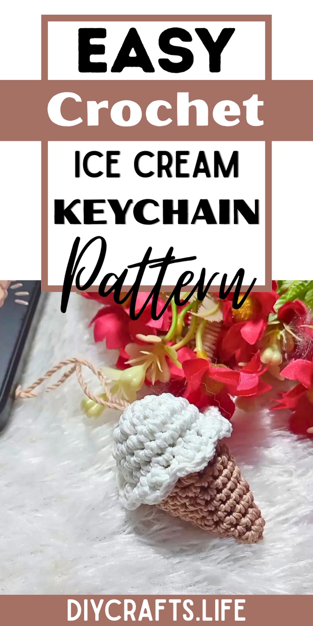 Cute and Functional Crochet Mini Ice Cream Keychain Tutorial
