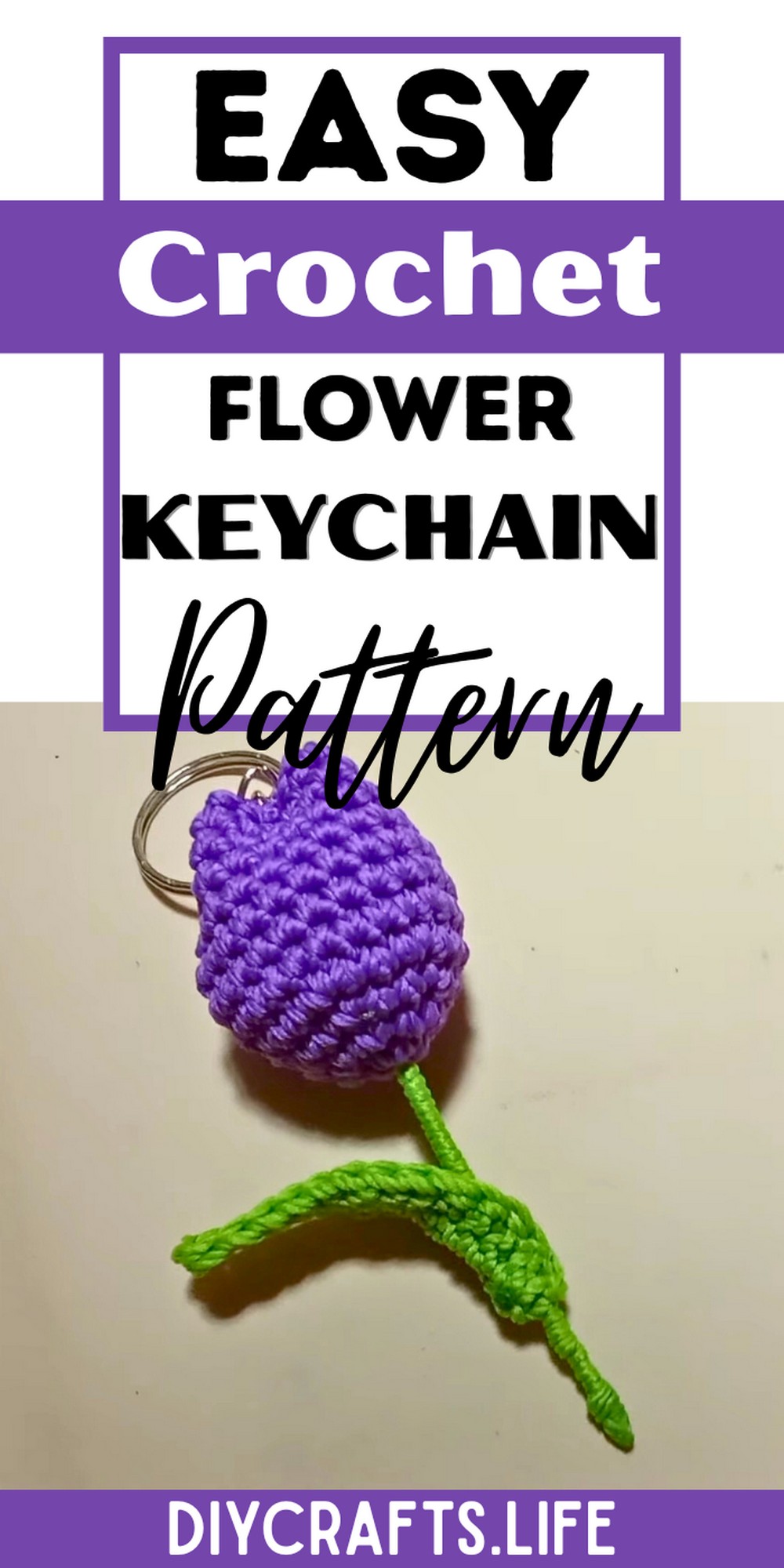 Easy Crochet Flower Keychain Tutorial - DIY Crafts