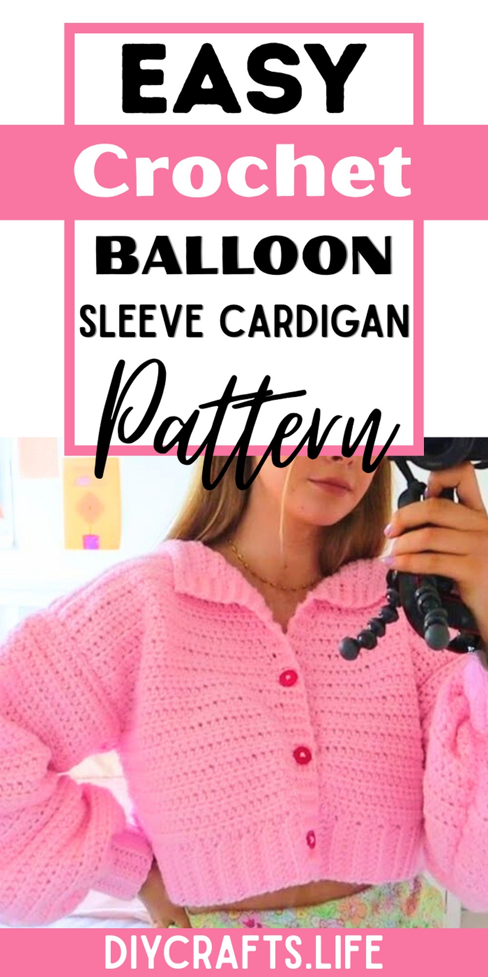 How to Crochet a Simple Balloon Sleeve Cardigan