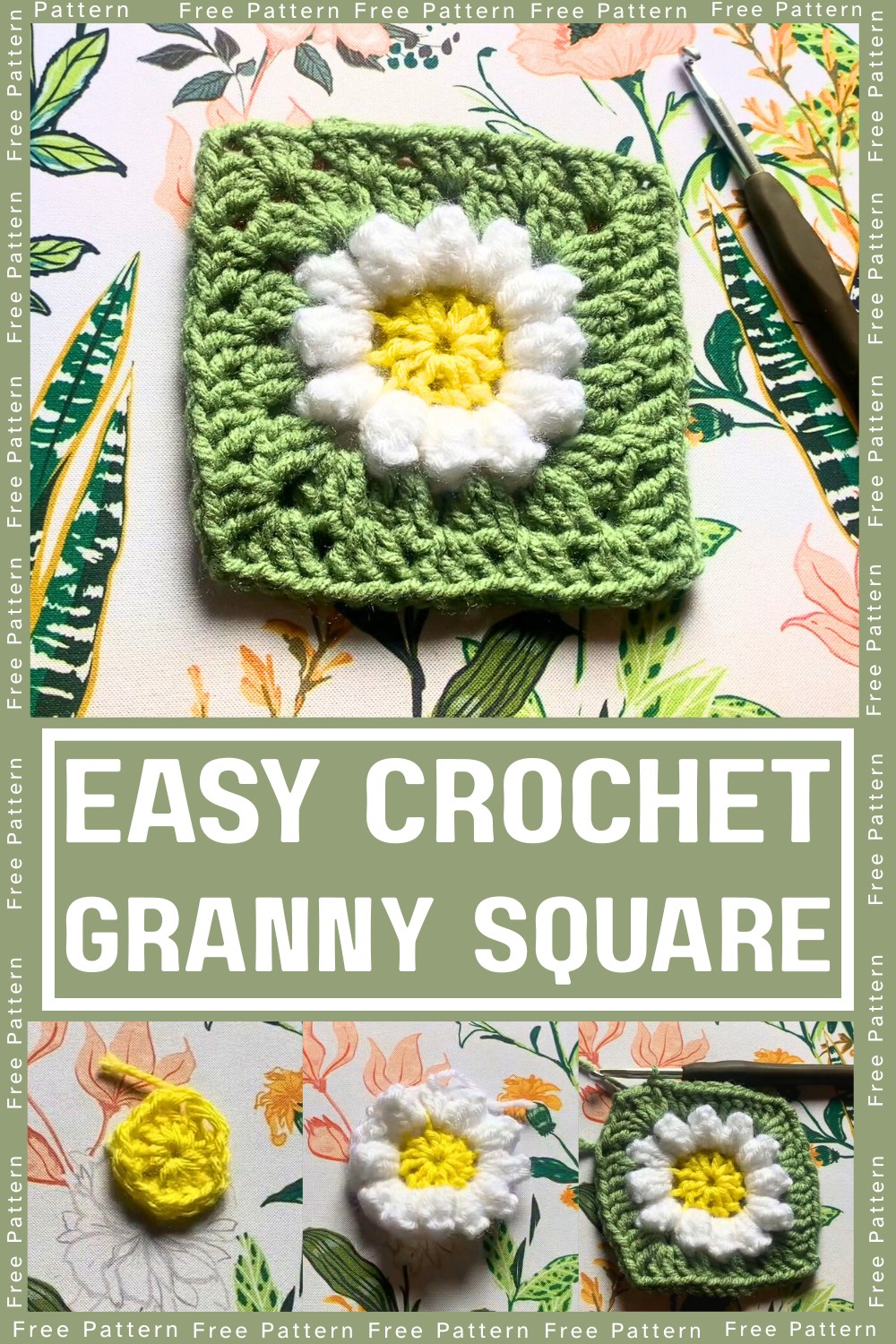 Learn How to Crochet a Daisy Granny Square Pattern