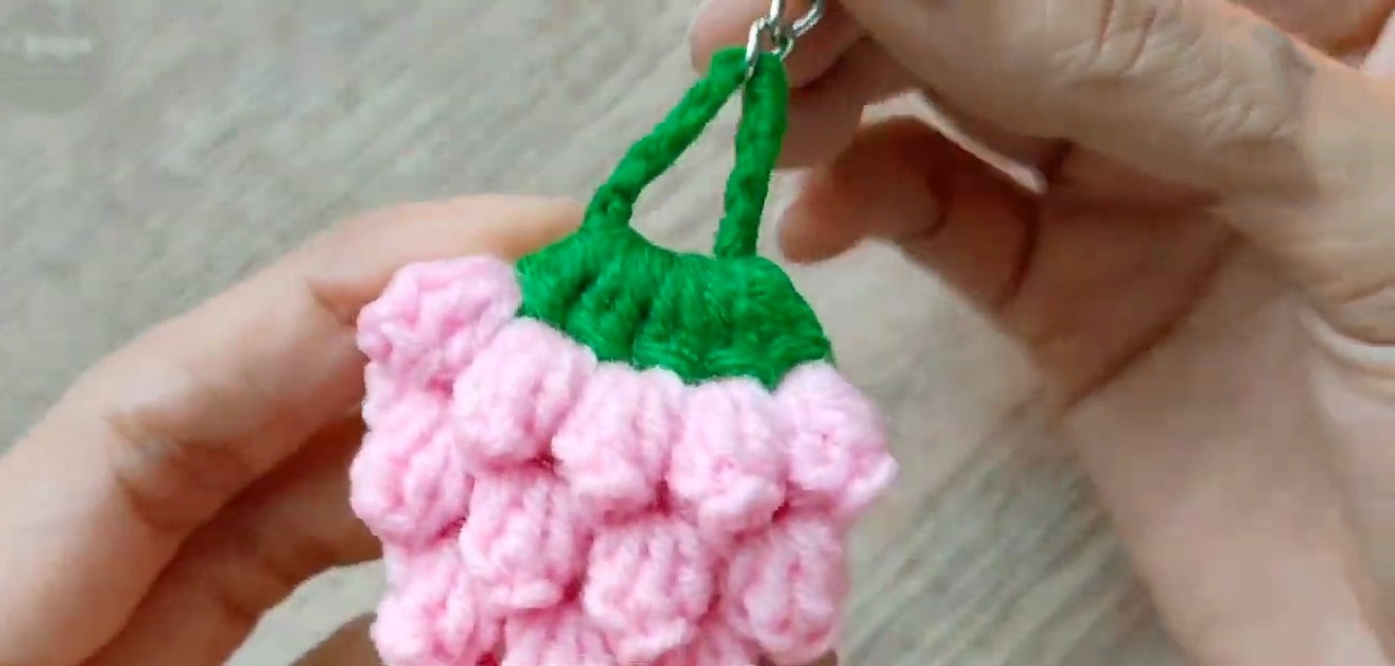 Beautiful Crochet Grape Keychain Pattern