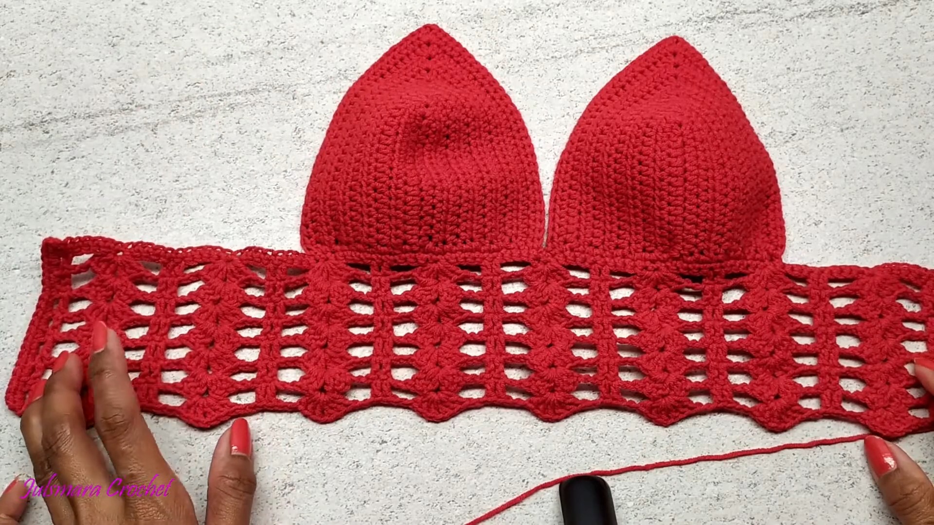 Crochet Red Bralette
