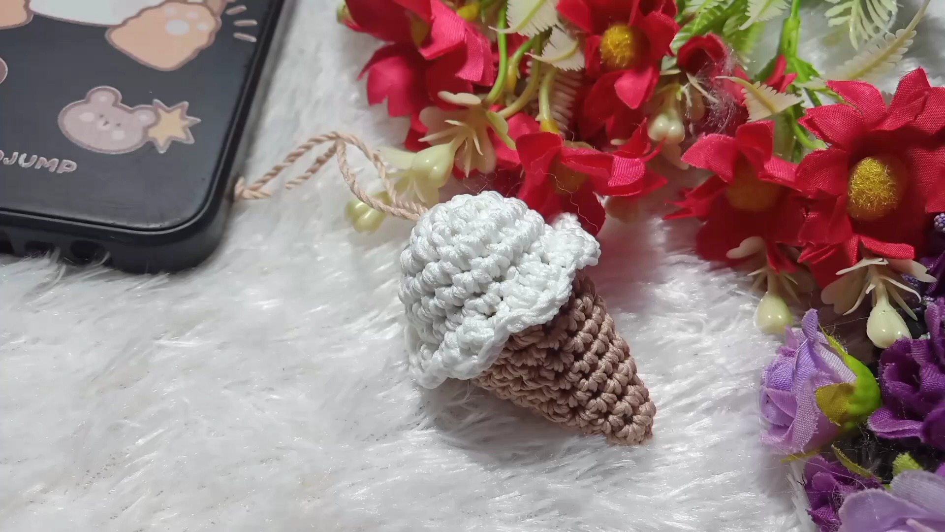 Cute and Functional Crochet Mini Ice Cream Keychain Tutorial