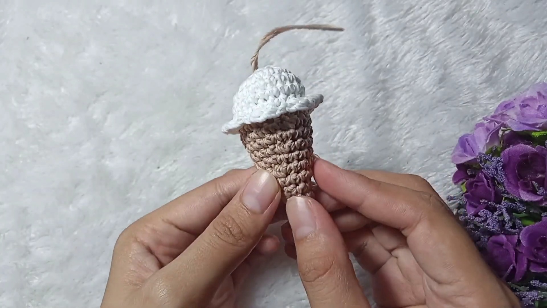 Cute and Functional Crochet Mini Ice Cream Keychain Tutorial