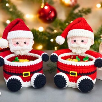 Crochet Santa Claus Basket