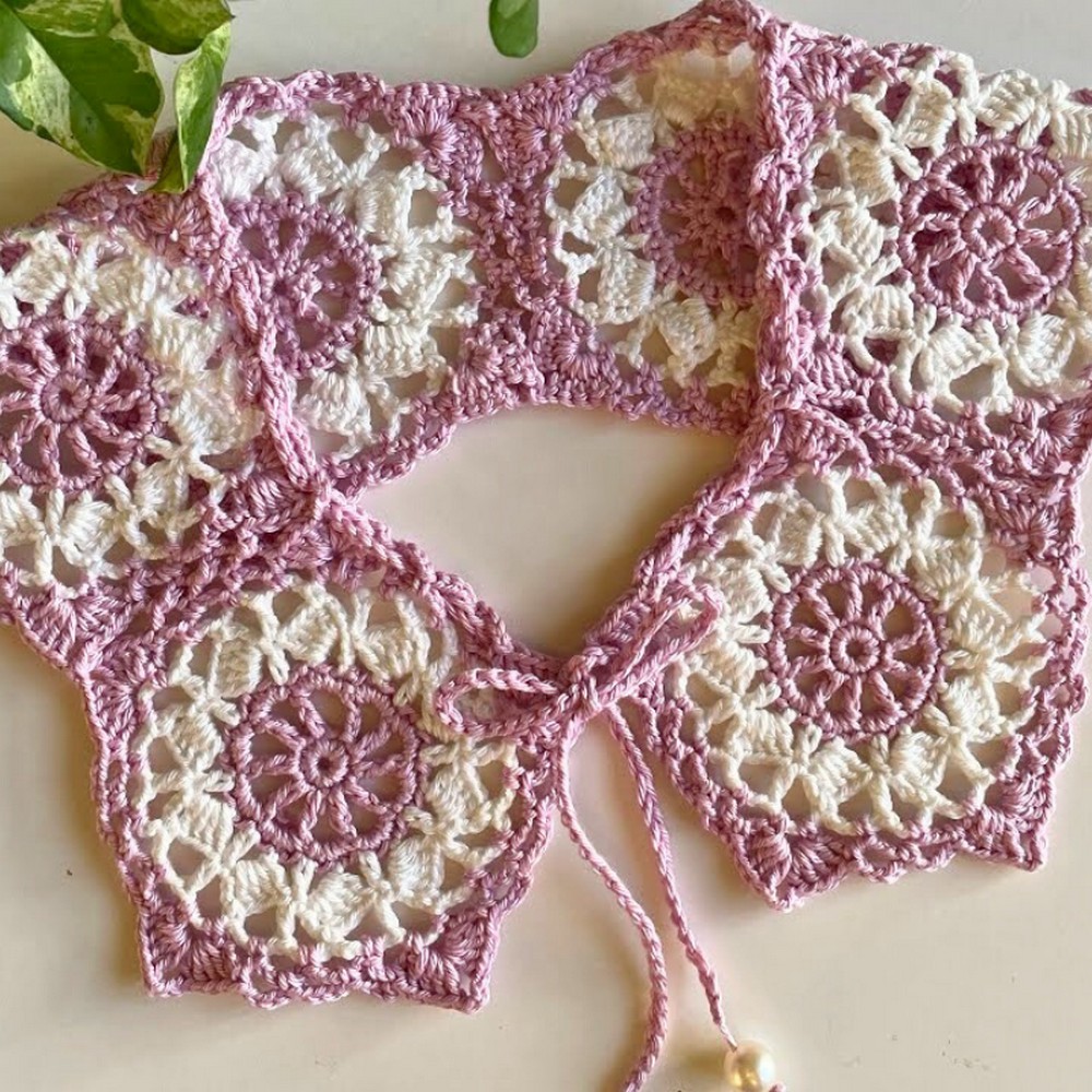 Crochet a Beautiful Lace Pentagon Collar Pattern