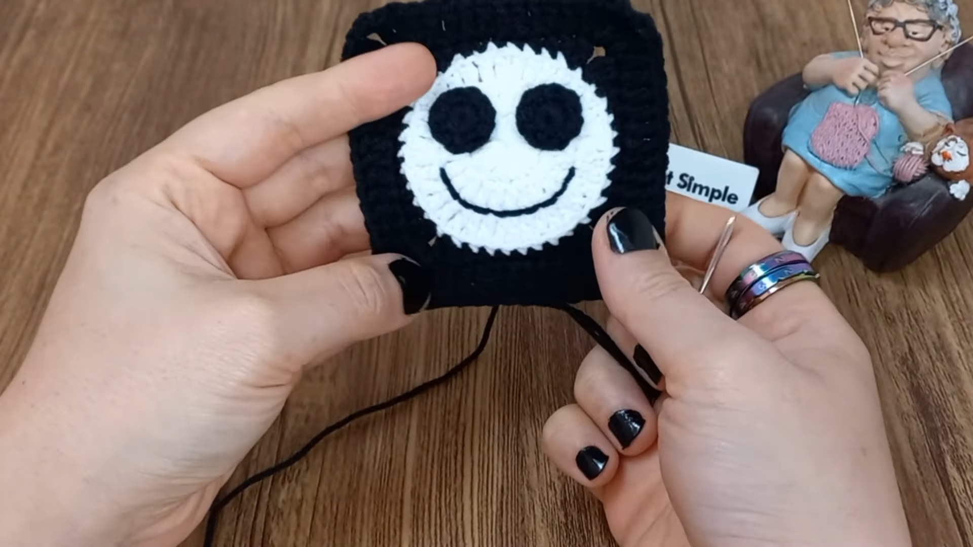 Spooky Crochet Granny Square for Halloween Fun