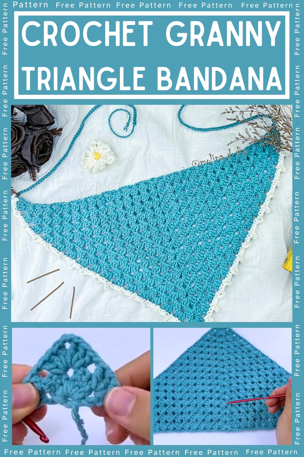 Crochet Granny Triangle Bandana