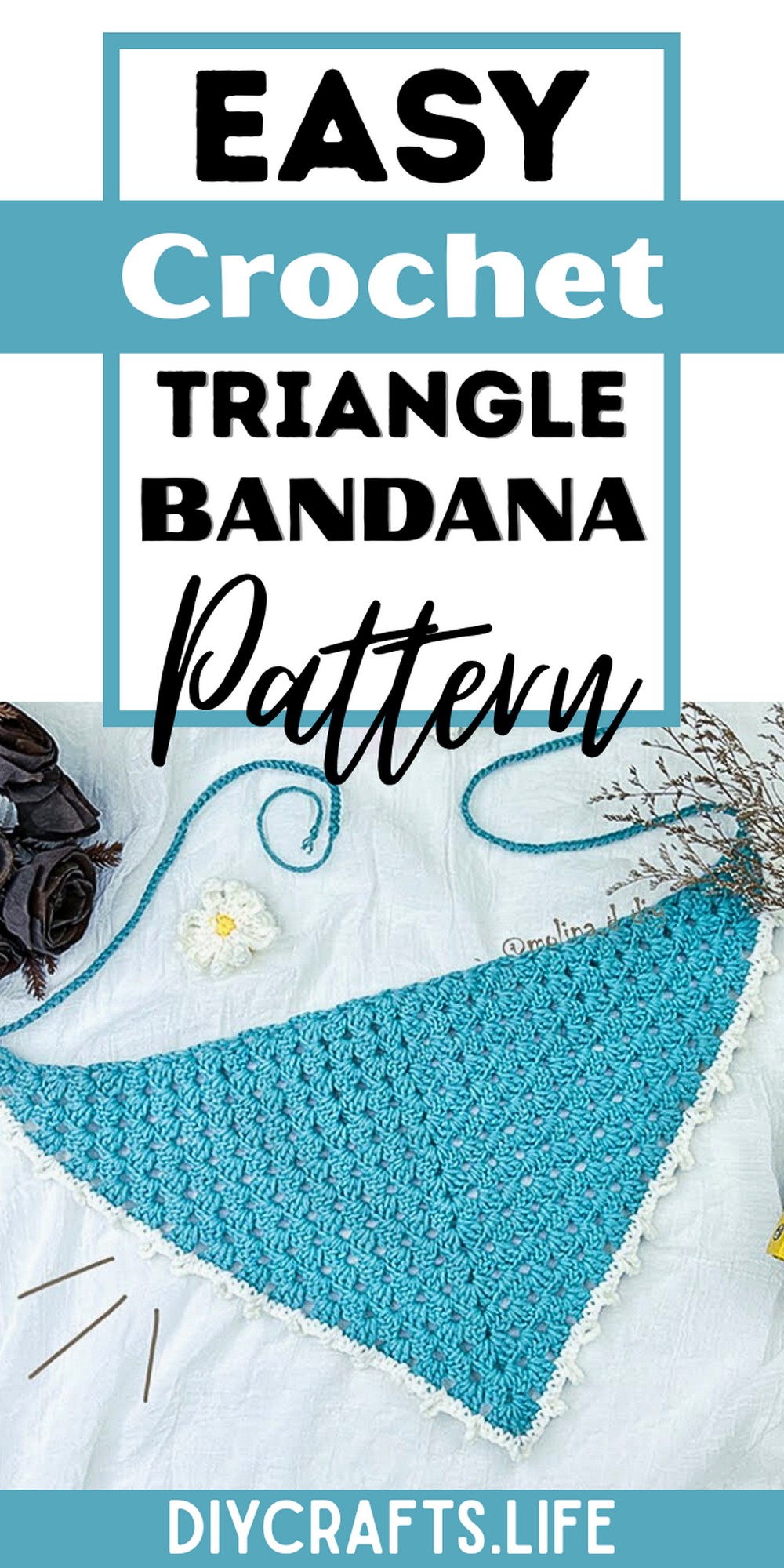 Crochet Granny Triangle Bandana