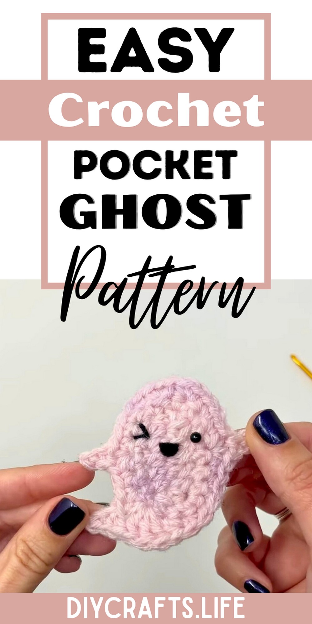 Crochet Pocket Ghost Applique Pattern for All Skill Levels