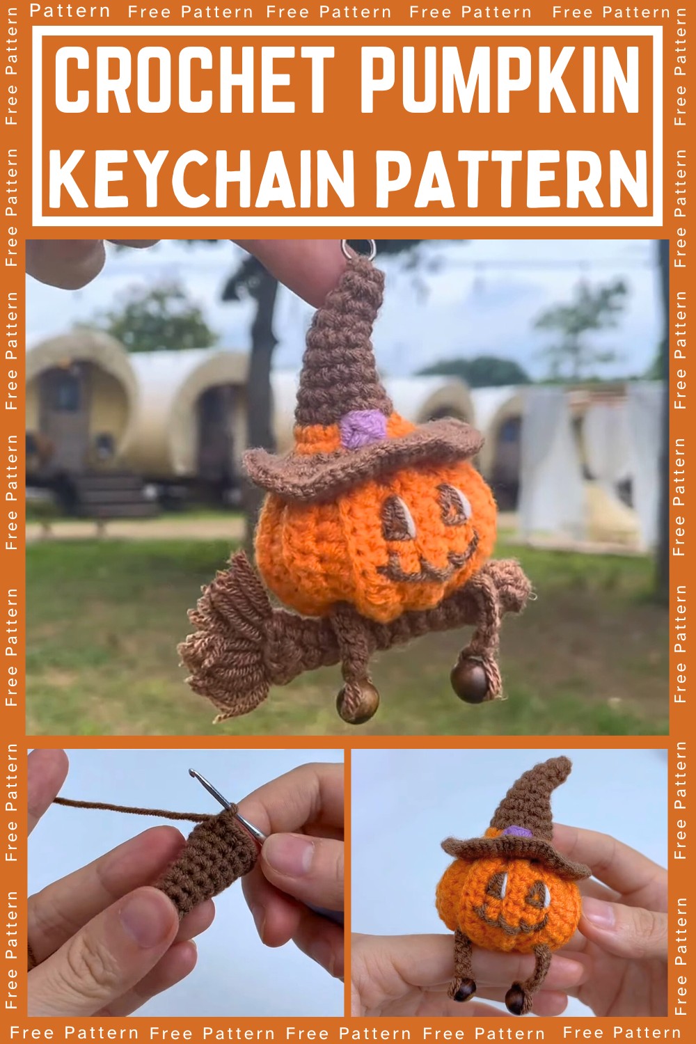 How to Crochet a Pumpkin Keychain Tutorial