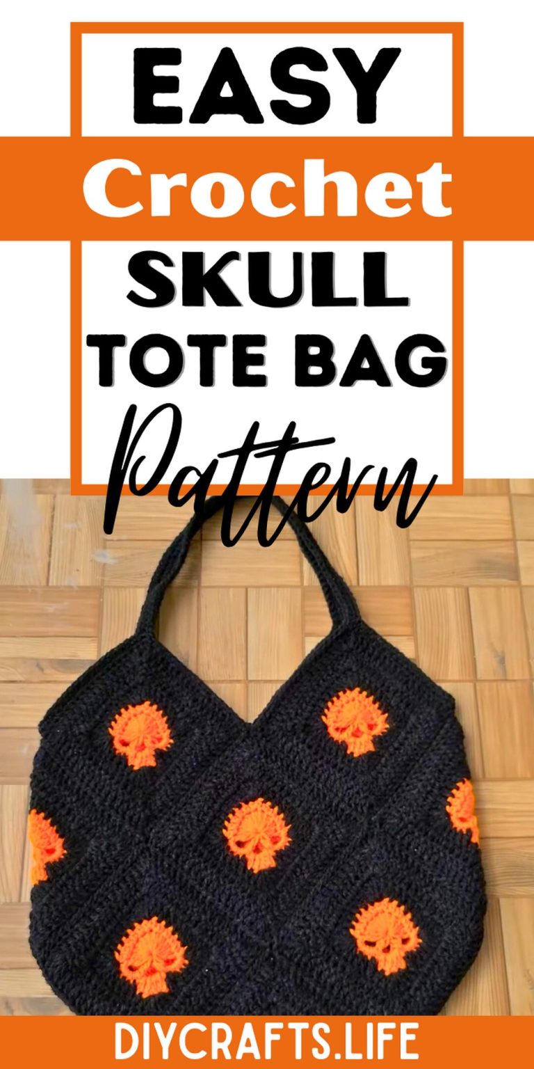 Skull granny square crochet tote bag pattern diy crafts