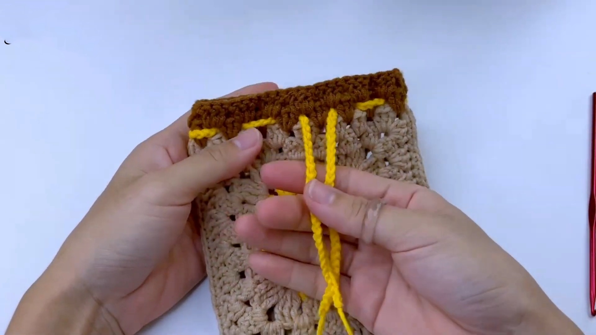 Crochet Sunflower Granny Square Pouch