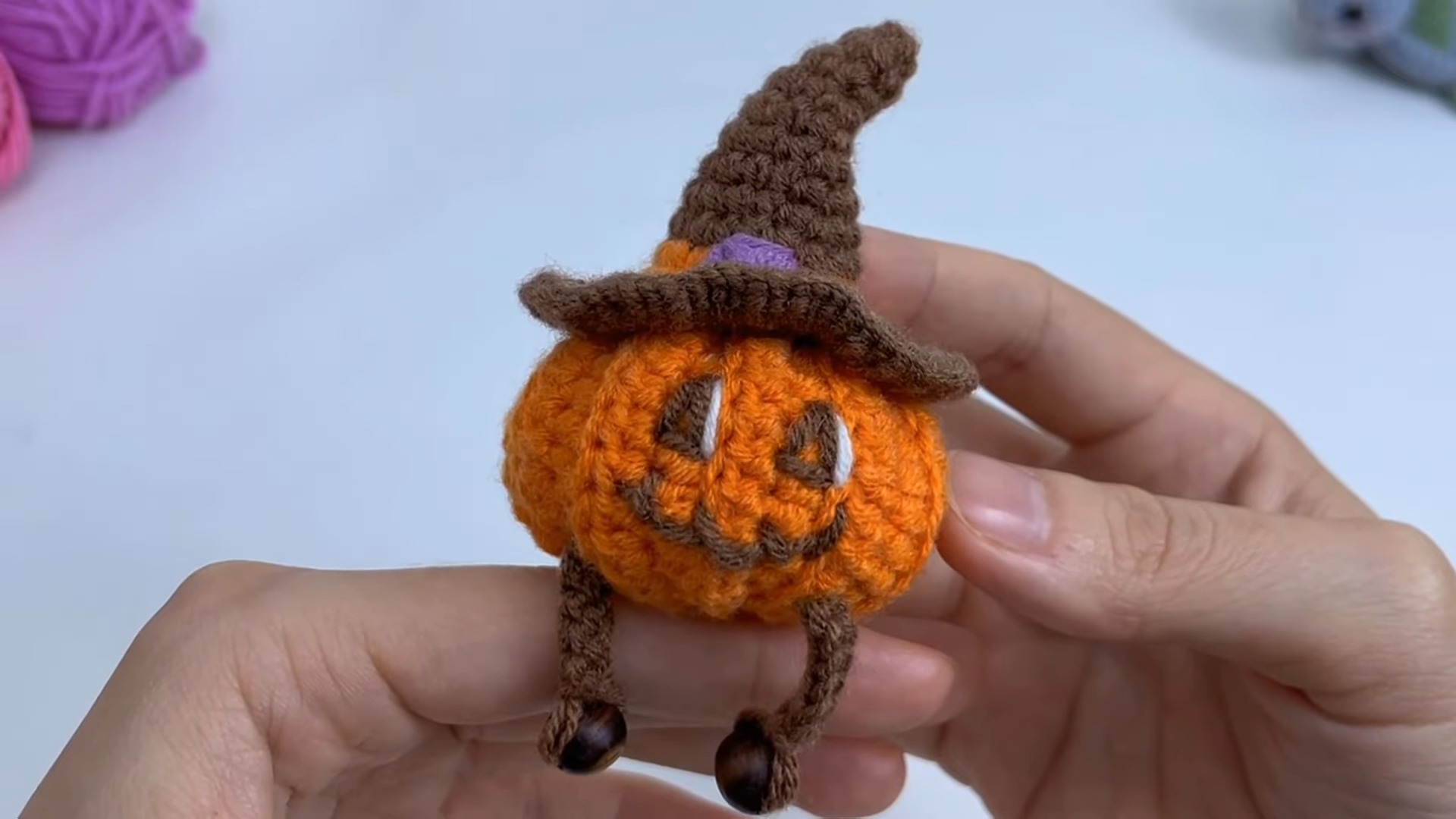 How to Crochet a Pumpkin Keychain Tutorial
