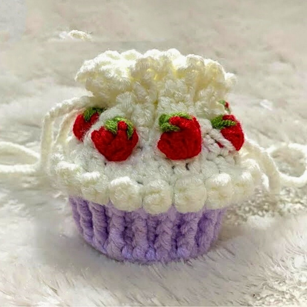 Crochet Cupcake AirPods Case