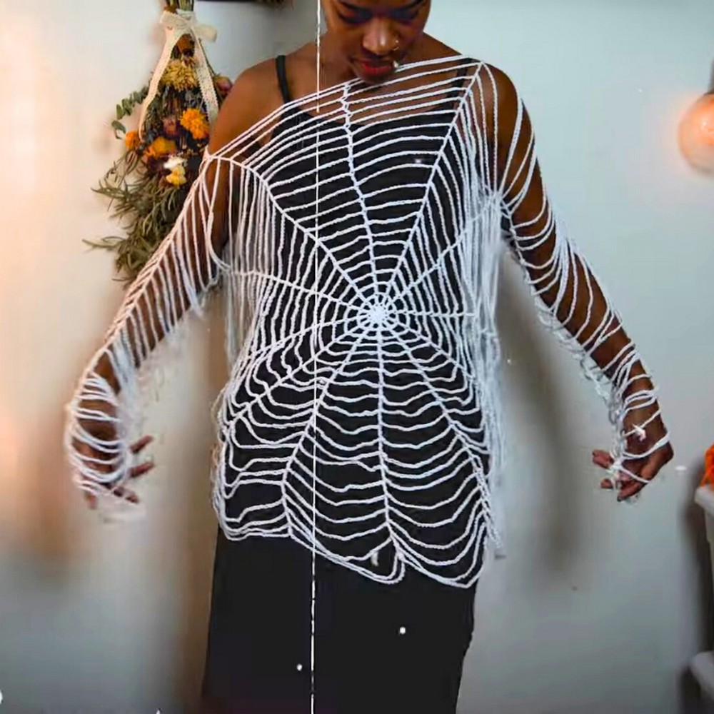 Learn to Create a Crochet Spider Web Sweater for All Sizes