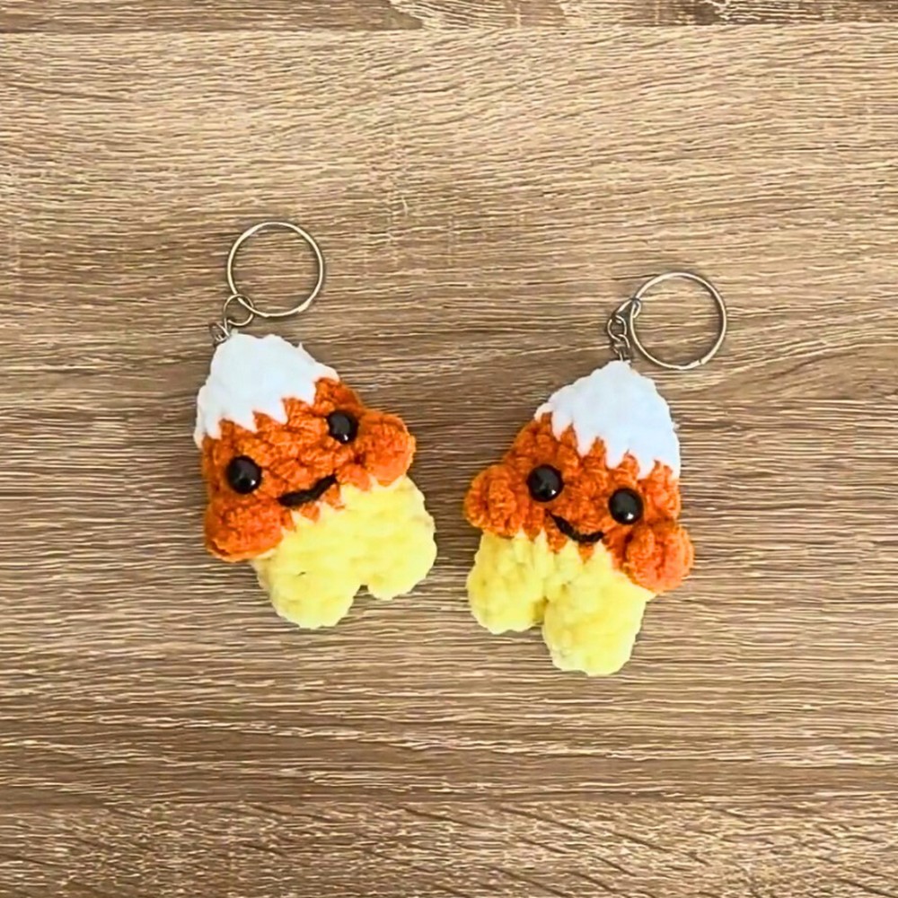 Easy Crochet Candy Corn Buddy Keychain Tutorial