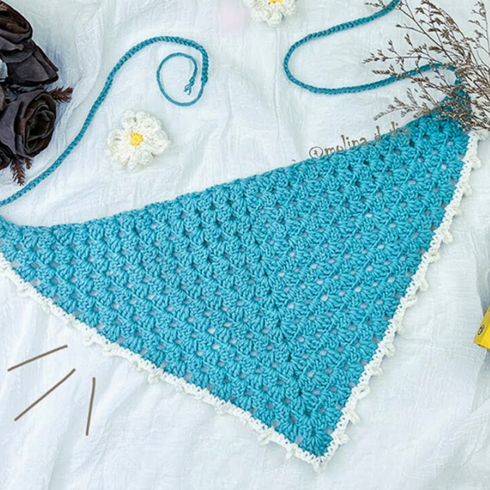 Crochet Granny Triangle Bandana