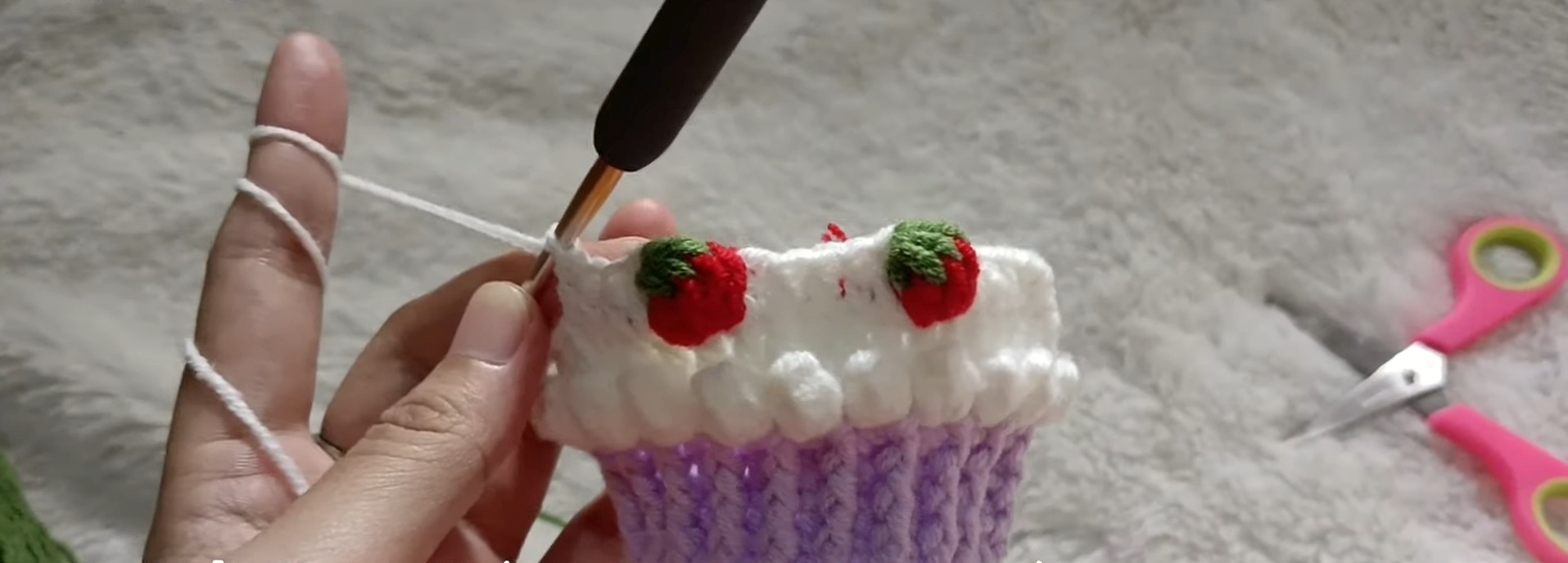 Crochet Cupcake AirPods Case